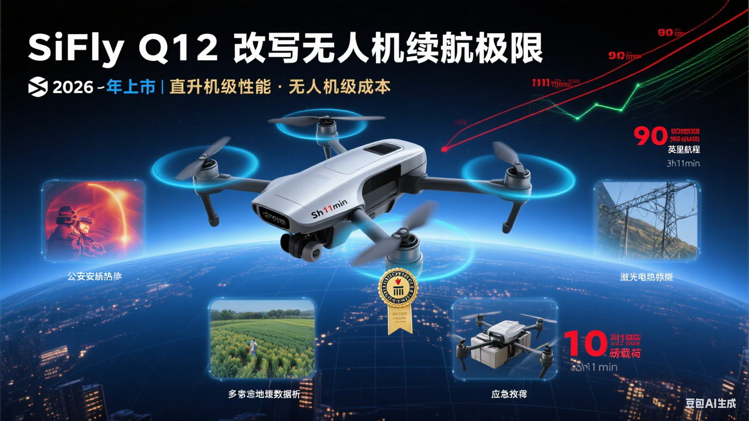 SiFly Q12 无人机：3 小时续航破纪录的长航时电动垂直起降平台技术解析